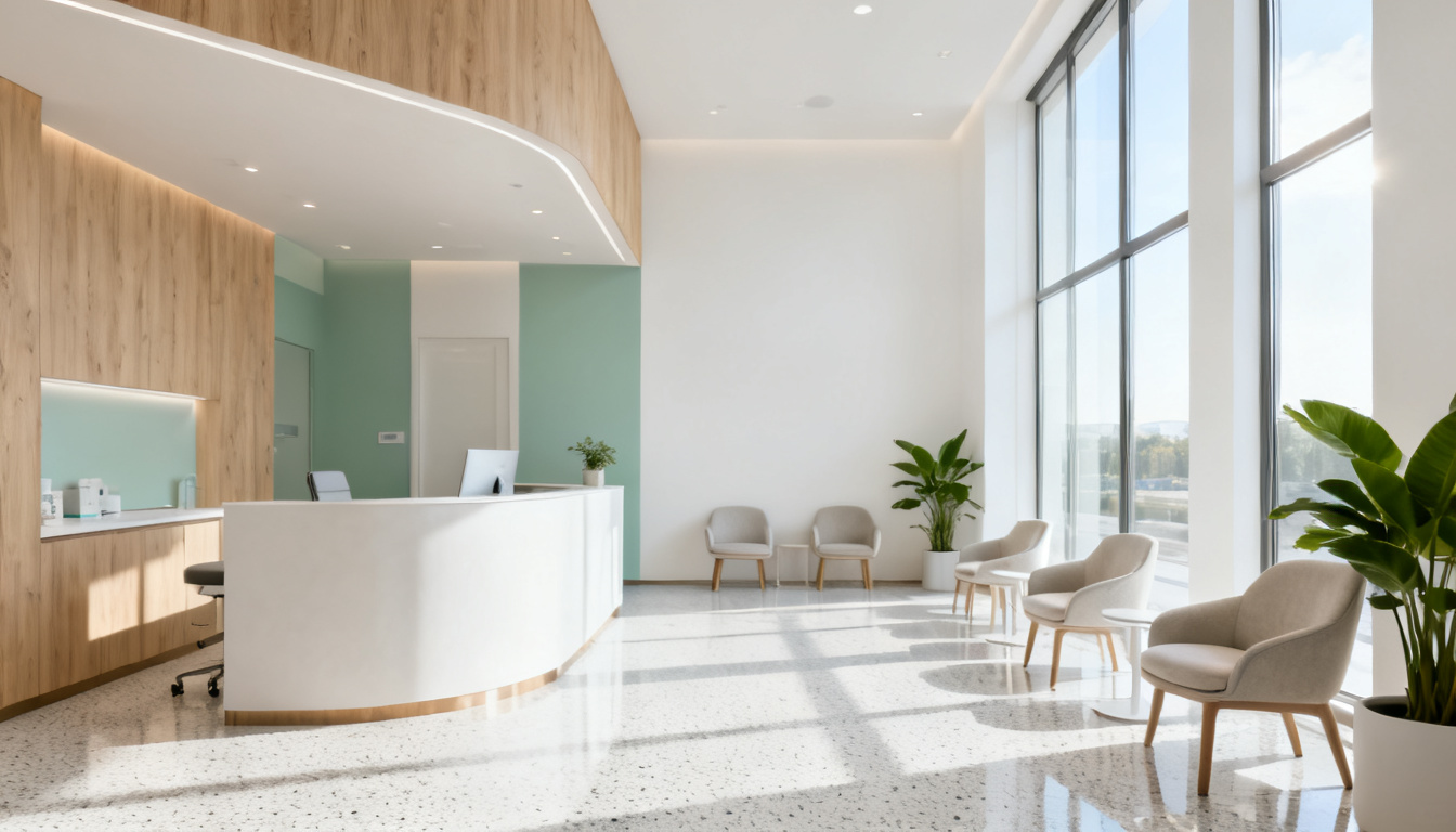Recepció lluminosa de la Clínica Dental Marés a Castelldefels