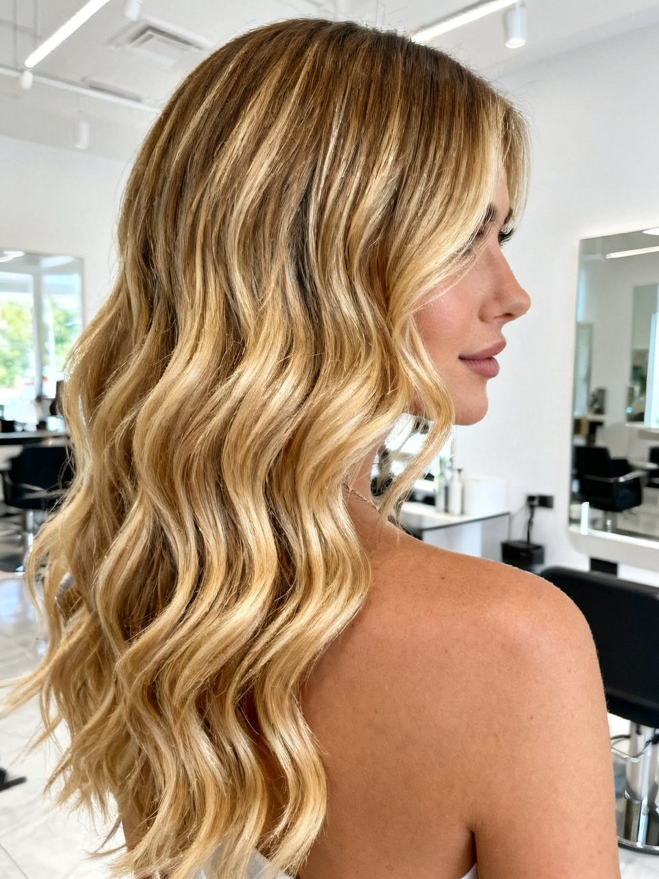 Balayage en tons mel amb ones suaus